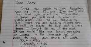 HT17. Mom posts note on her “rude” son’s door, and it’s blowing up online