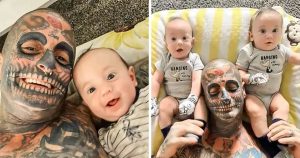 HT17. Dad with over 240 tattoos was called a ‘monster’ and ‘bad dad’ because of his look. But wait till you see how he looked before the ink…
