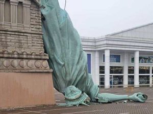 HT17. A 115-foot replica of the Statue of Liberty was toppled during a storm…See more