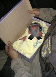 HT17. Baby, was found in a trash can earlier today, it’s over..