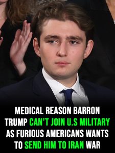 HT13. Medical reason Barron Trump can’t join US military as furious Americans wants to send him to Iran war