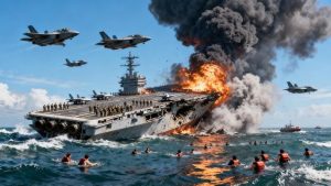 HT15. 13 minutes ago: Russian Su-57 pilot destroys US aircraft carrier carrying 700 tanks