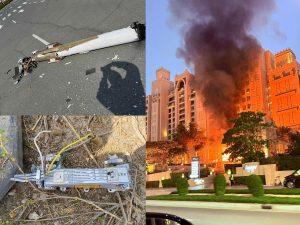 HT15. Dubai’s famous Fairmont hotel in flames after Iranian air strike… read more