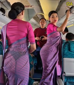 HT4. Flight Attendant Breaks the Internet with Her Daring Uniform