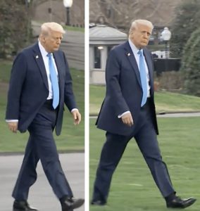 HT19. Photo of Trump walking toward Marine One turns heads after people spot detail