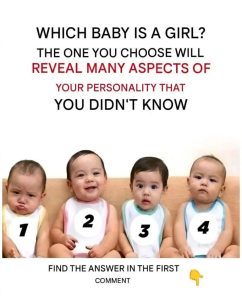 HT19. Psychological test: Which of these four babies is a little girl?