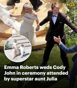 HT10. PICTURED: Emma Roberts wows in stunning gown as she weds Cody John