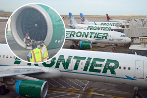 HT9. HORROR ON THE TARMAC: A Frontier plane’s engine shredded…Video in comments