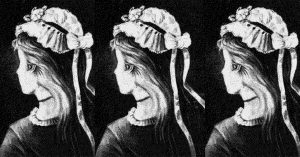 HT13. A rare few can see the double images in this postcard – can you?