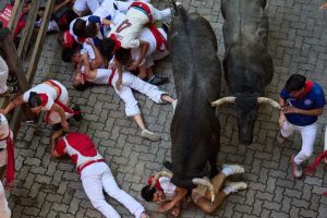 HT7. 1 runner gored in the face during Spain’s running of the bulls