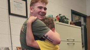 HT10. Boy called to principal’s office for a surprise reunion with Marine brother