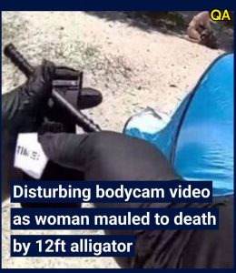 HT9. Disturbing bodycam video as woman mauled to death by 12ft alligator