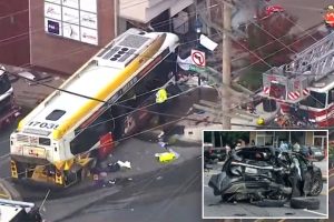 HT9. Over 30 people injured after Maryland bus crashes into multiple cars, building outside Baltimore