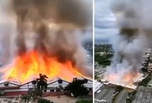 HT9. Large City Fire Prompts Evacuations and Road Closures