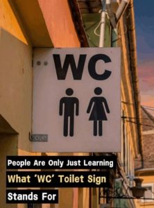 HT5. Some people are only now realizing what the “WC” sign stands for on washrooms